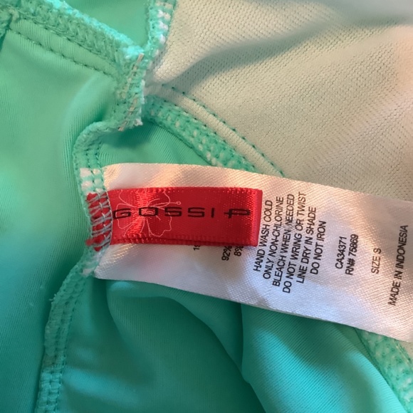 Gossip One Piece Lace Swimsuit Halter Top/ Patted Bra  Mint Green Size S - Picture 4 of 6